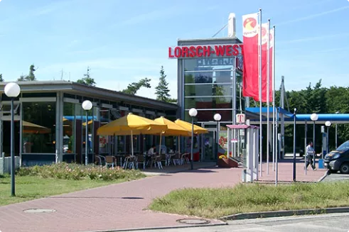 Motorway service area parking